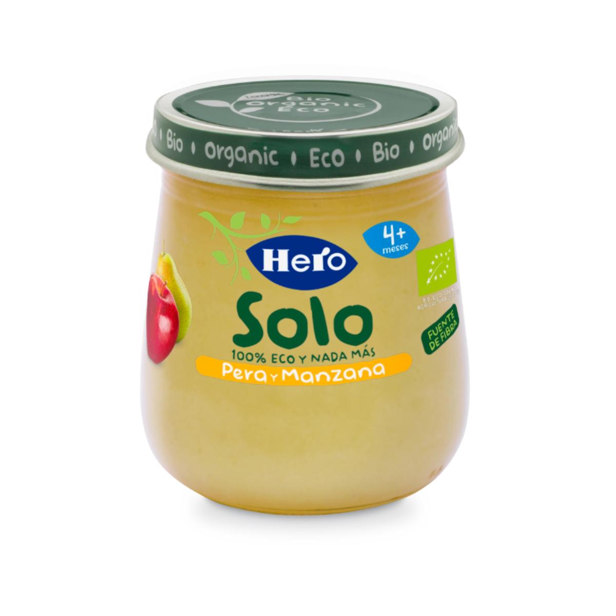 Tarrito de Pera y Manzana Eco 6 x 120 g-Hero Solo