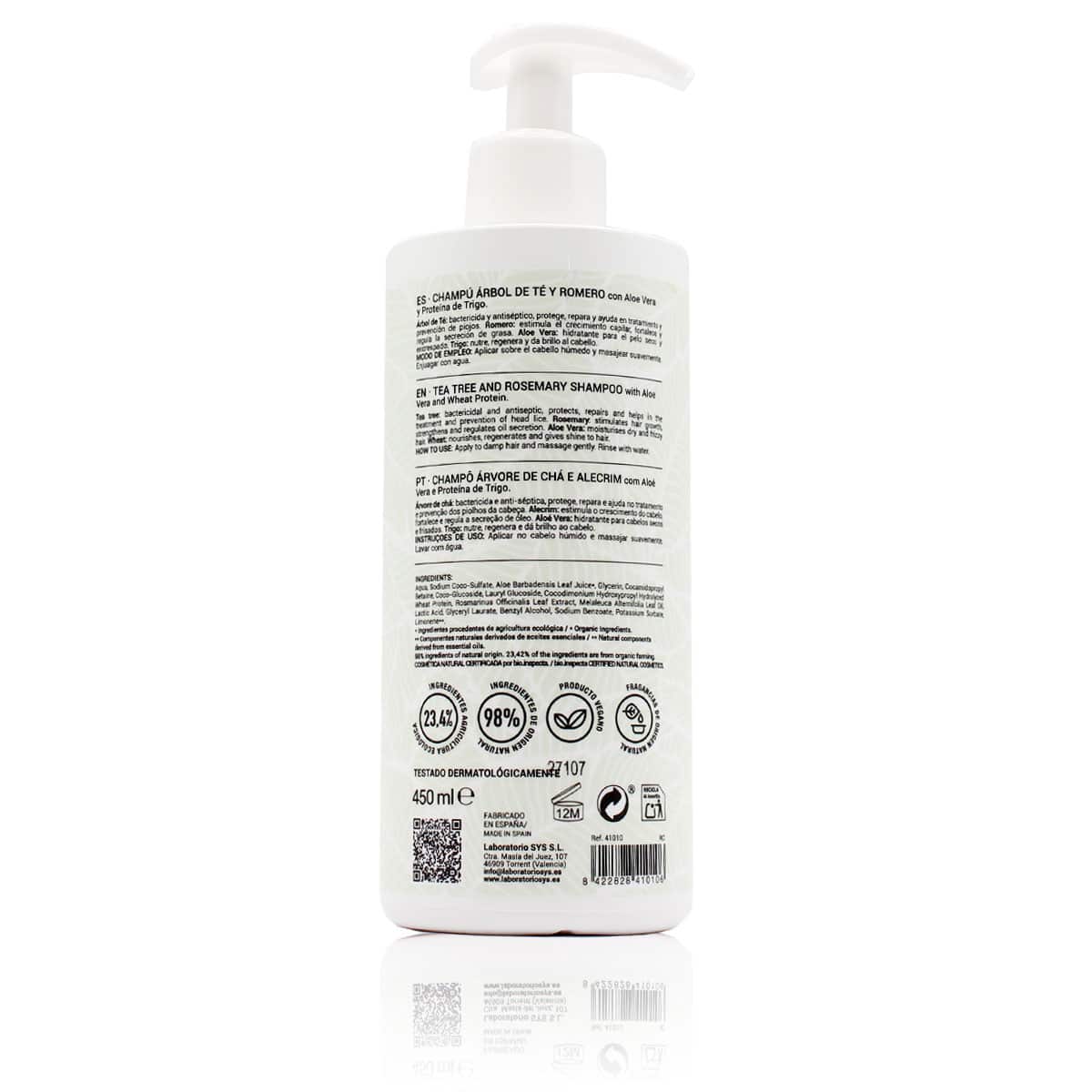Champú Fortalecedor Árbol de Té y Romero Labnatur Bio 450 ml | Anticaída | Fuerza y Crecimiento | Vegano_2
