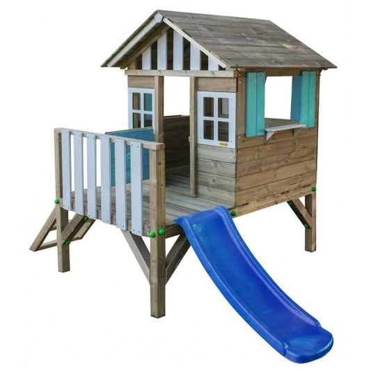 Casita De Madera Masgames Lollipop Elevada Azul.