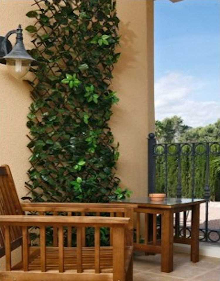 Celosia Mimbre Con Hojas| Composicion 100% Madera Mimbre| Hojas De Hiedra De Pvc| Tutor De Plantas| Decoracion Jardin