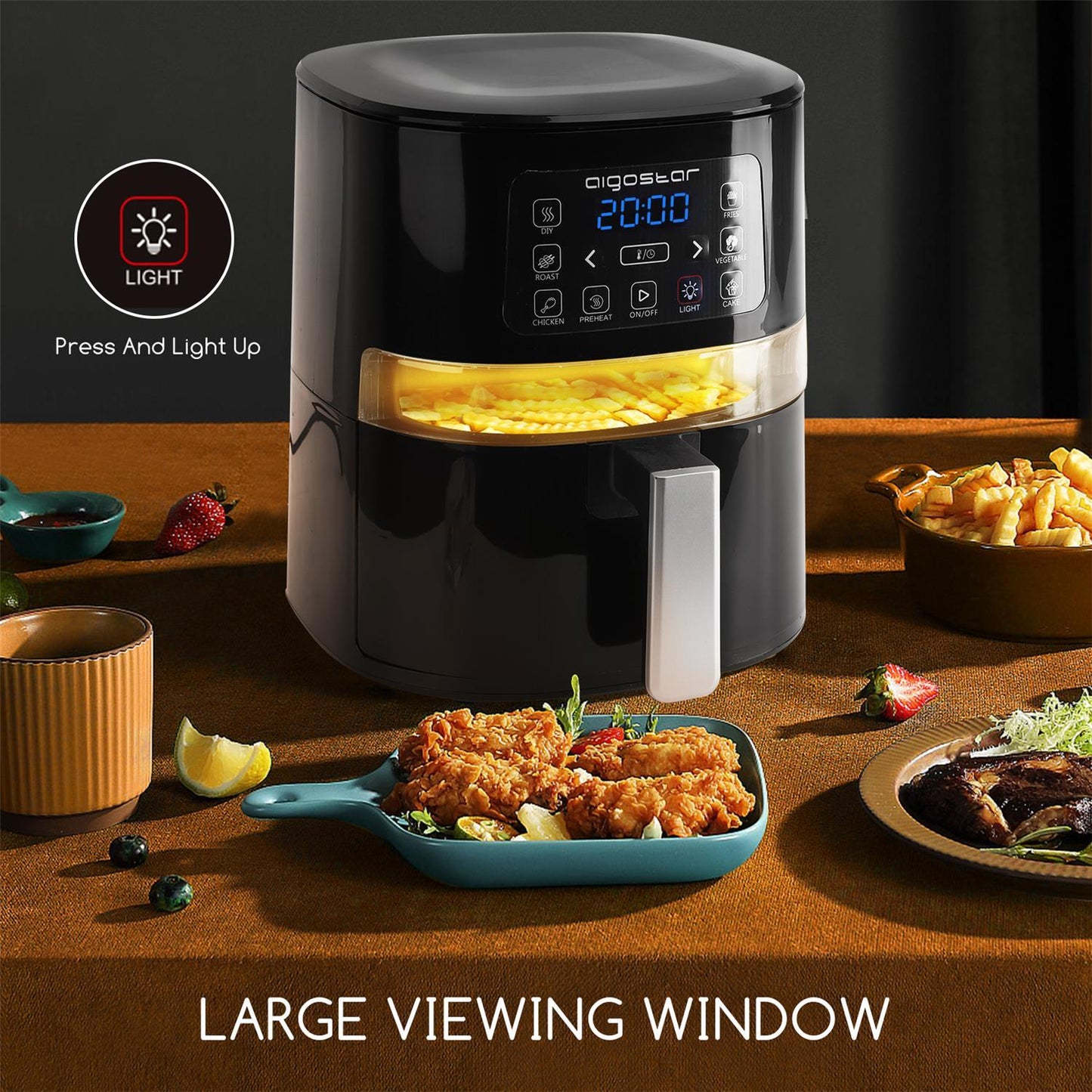 Freidora de aire MAHA Aigostar Window Box 4L con ventana