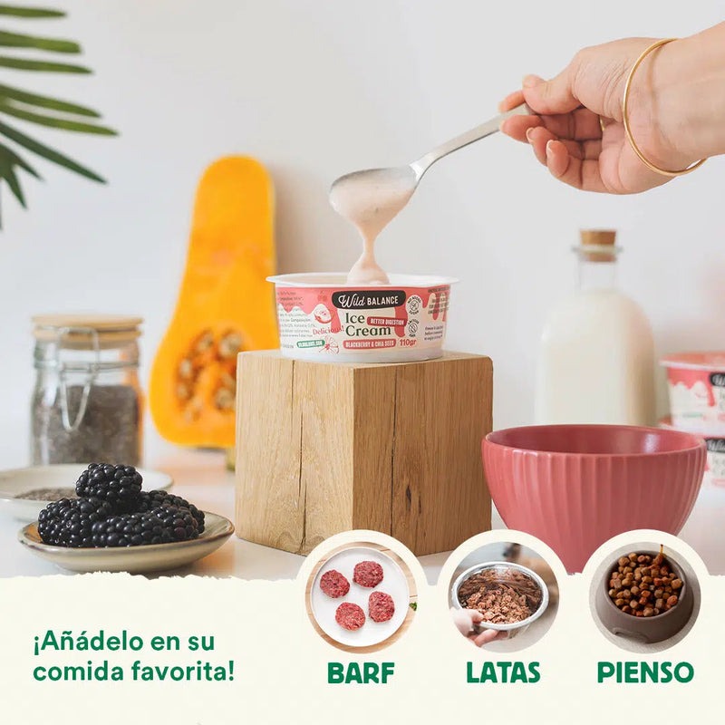 Yogur helado para perros y gatos con prebióticos naturales Wild Balance 110 g
