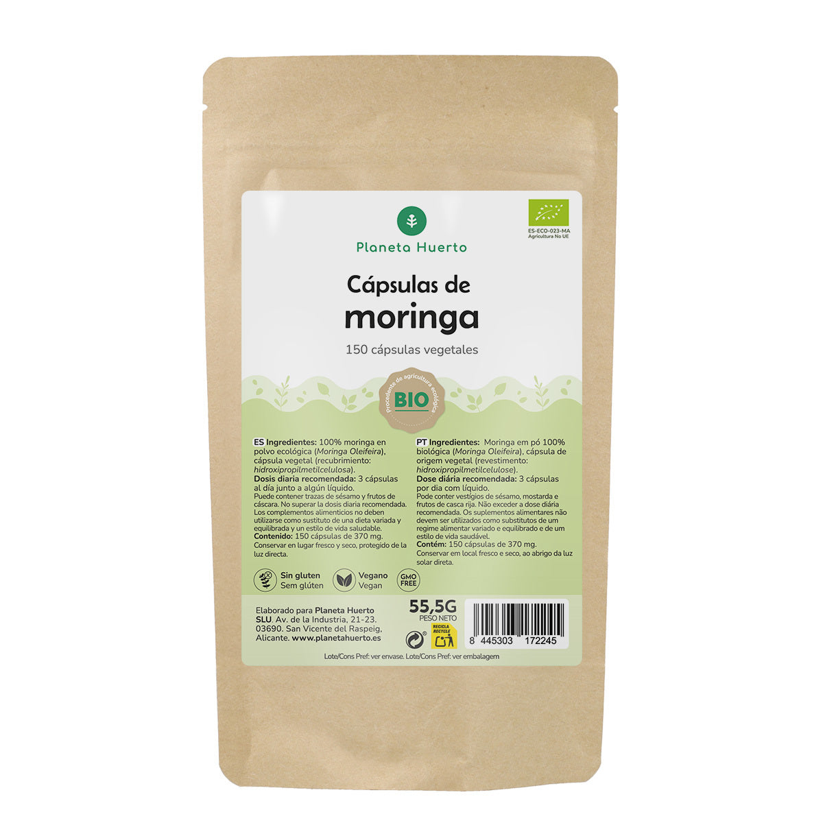 Moringa BIO Planeta Huerto 150 cápsulas