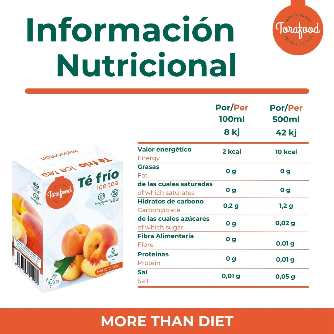 Te Frio Melocoton En Polvo - 12 Sobres de 3 Gramos Torafood_4