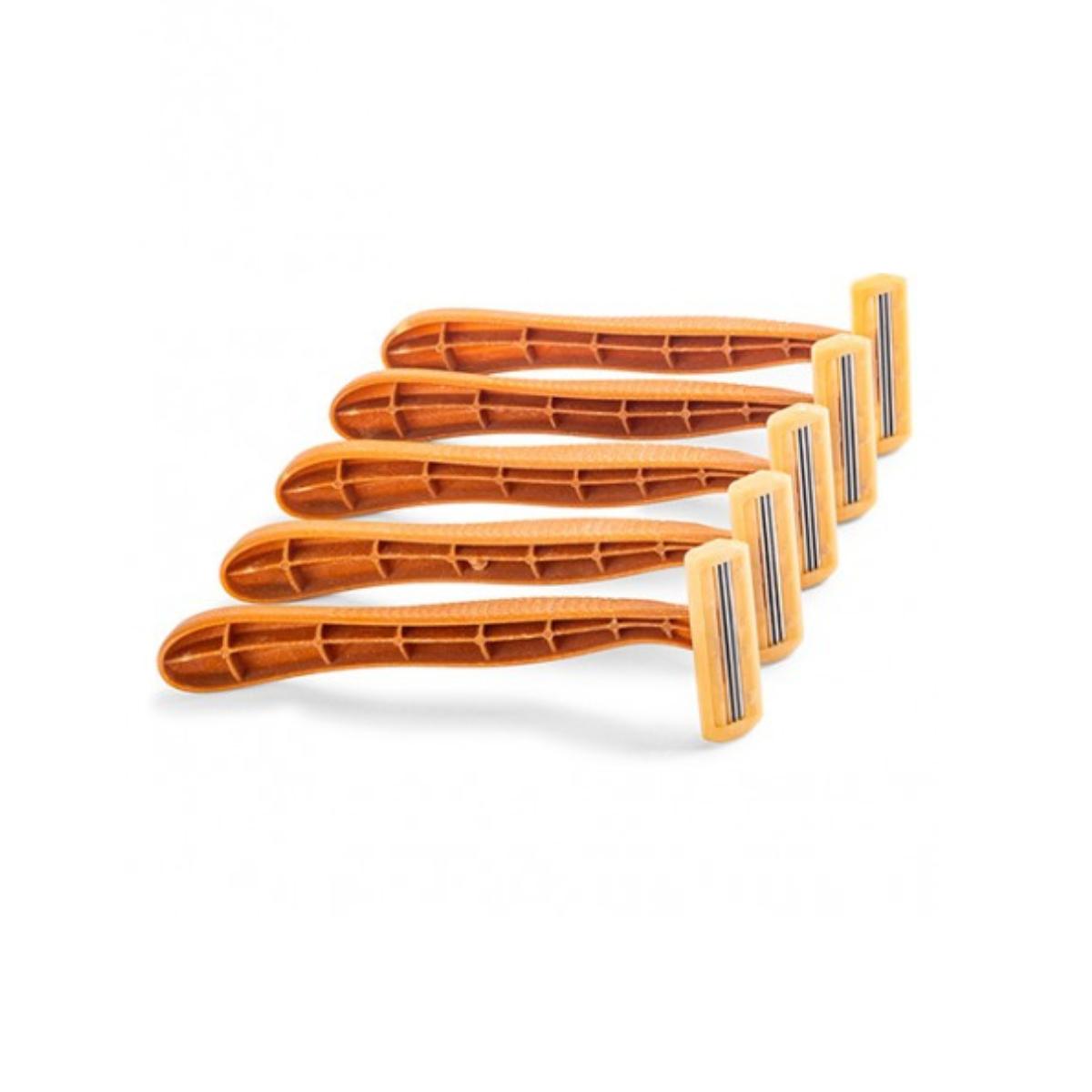 Maquinilla de afeitar 99%libre de plástico. 5 uds