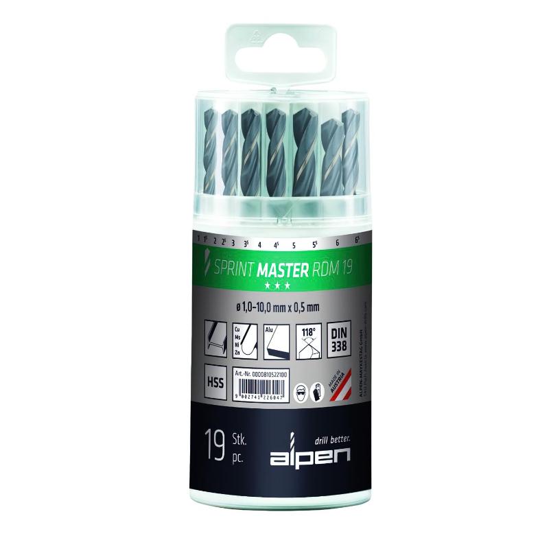 Estuche Brocas Alpen Hss Sprint Master 19 Piezas_0