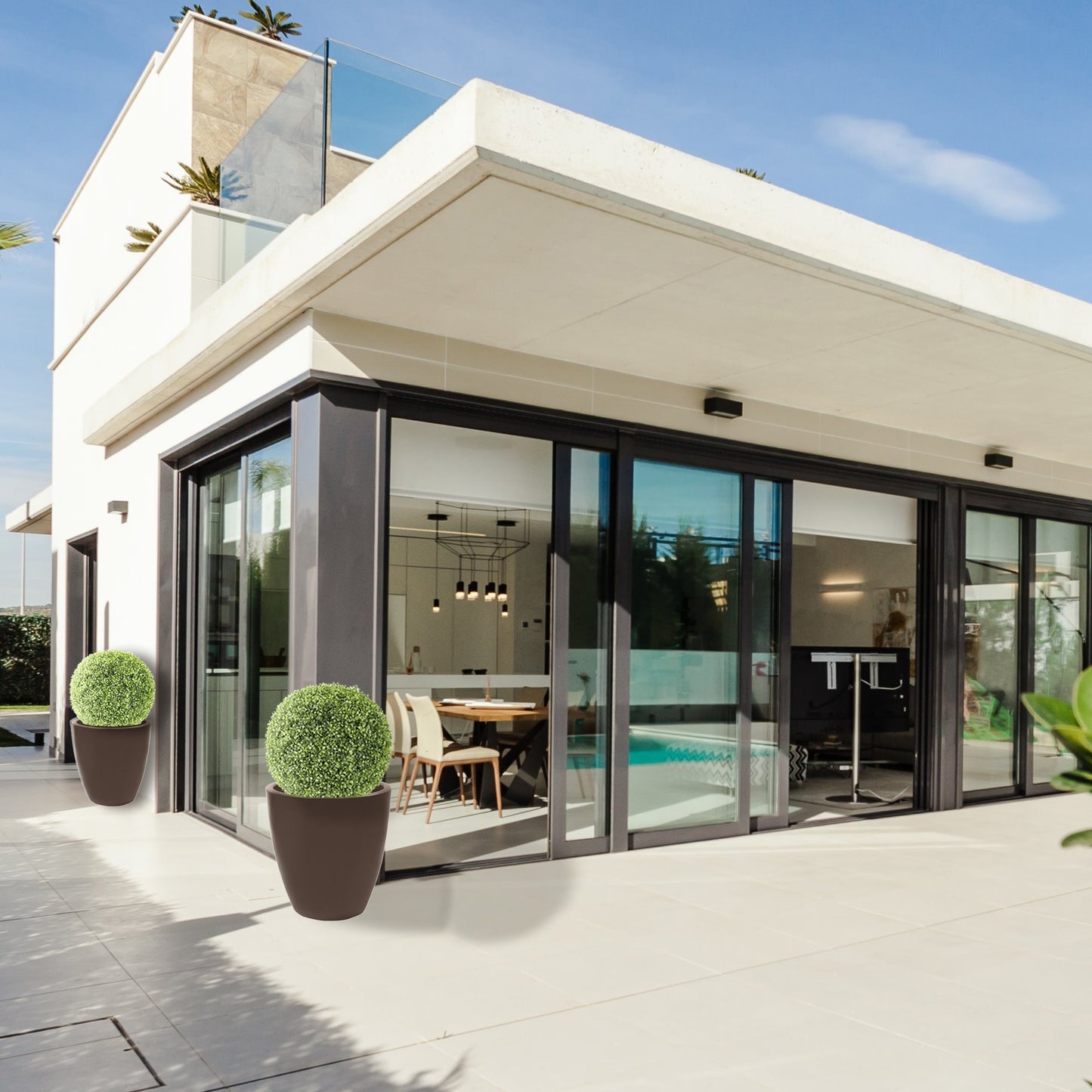 Macetero De Polietileno Por Rotomoldeo Color Topo 40x40 Cm_5