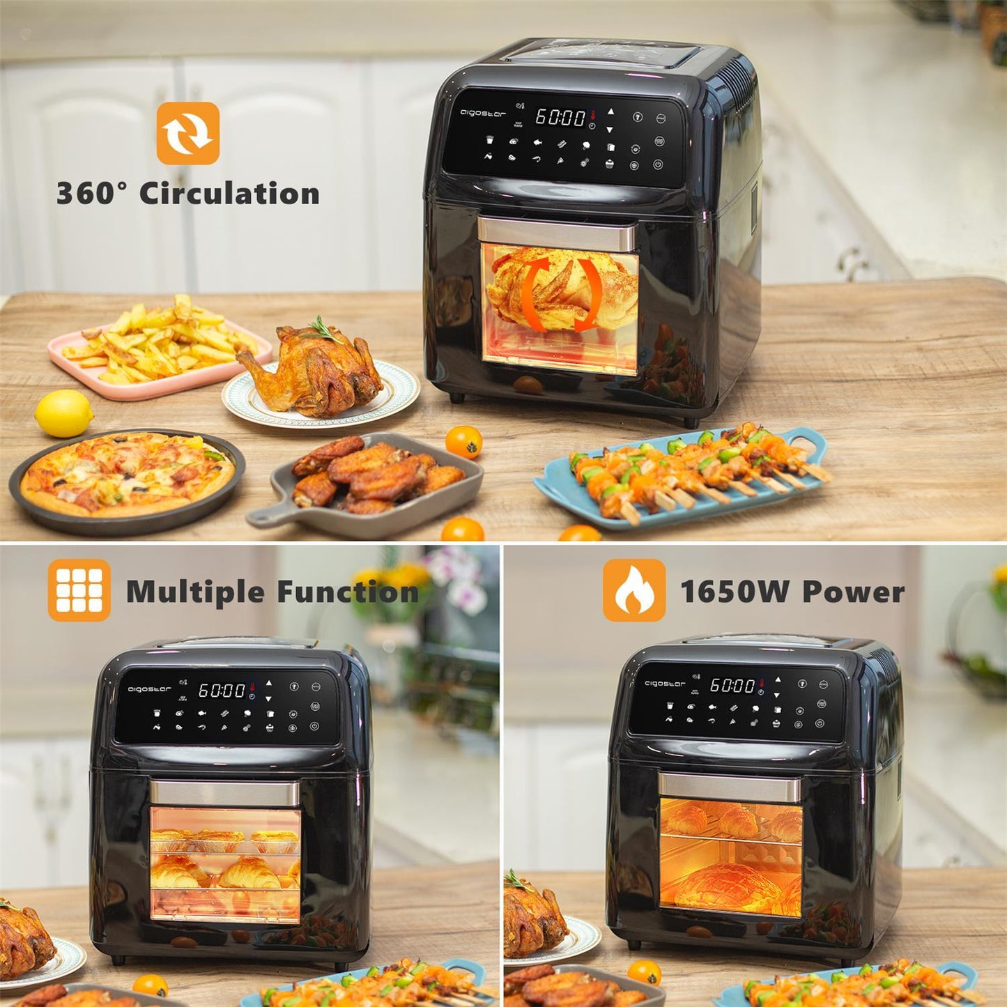 Freidora de aire multifunción Aigostar Master 10L