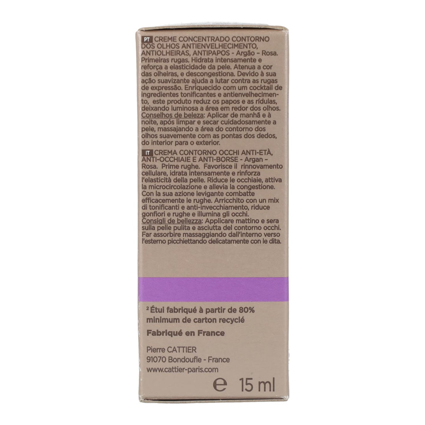 Contorno de ojos Rejuvenecedor redensificante Cattier 15 ml