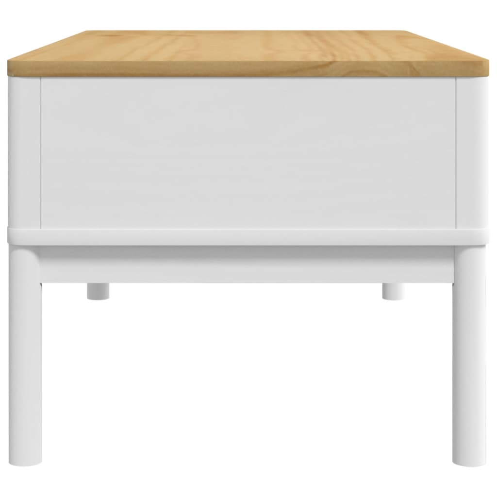 Mesa De Centro Floro Madera Maciza De Pino Blanco 99x55,5x45 Cm_4