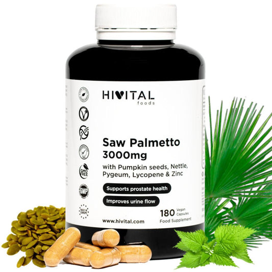 Saw palmetto 3000 mg 180 cápsulas veganas Hivital