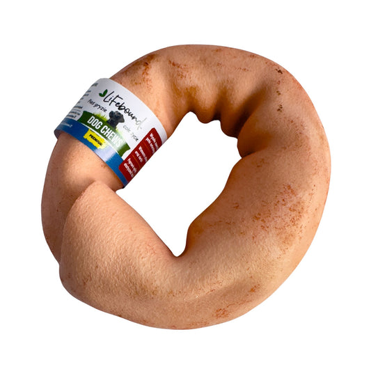 Lifebound - Hueso Masticable Natural Para Perros De Cuero De Ternera En Forma De Anillo Sabor Cordero - 10 Piezas - S