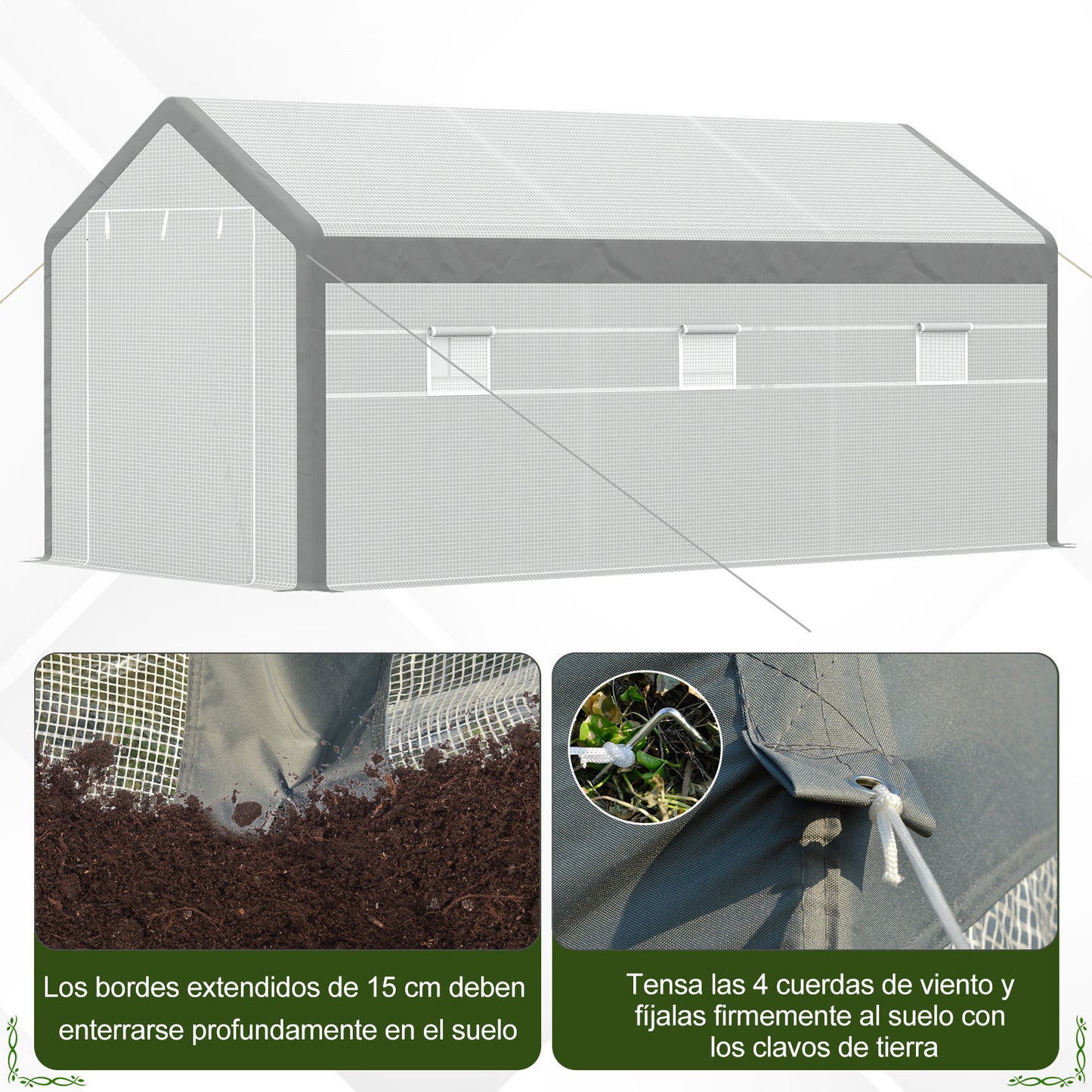 Outsunny Invernadero De Jardín 600x300x280 Cm Caseta Para Cultivo De Plantas_5