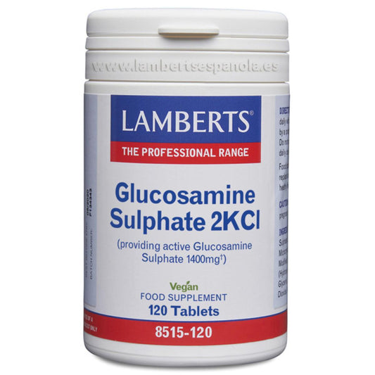 Sulfato de Glucosamina 2KCl 1400 mg Lamberts 120 tabletas
