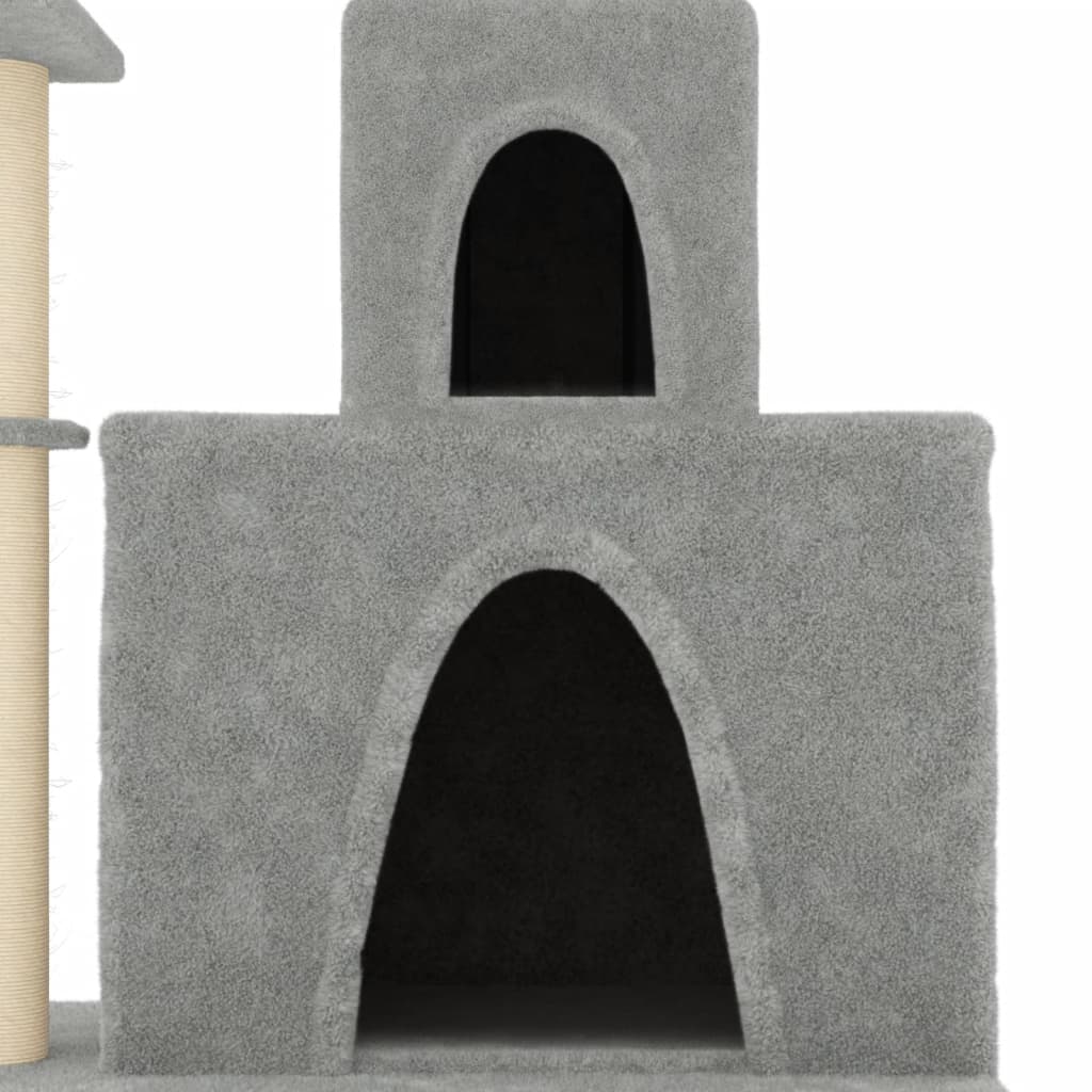 Rascador Para Gatos Con Postes De Sisal Gris Claro 83 Cm_5