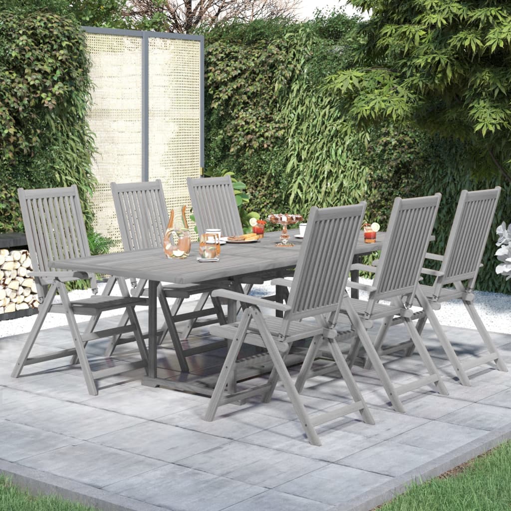 Juego De Comedor Para Jardín 7 Piezas Madera Maciza Acacia / Vetonek_4