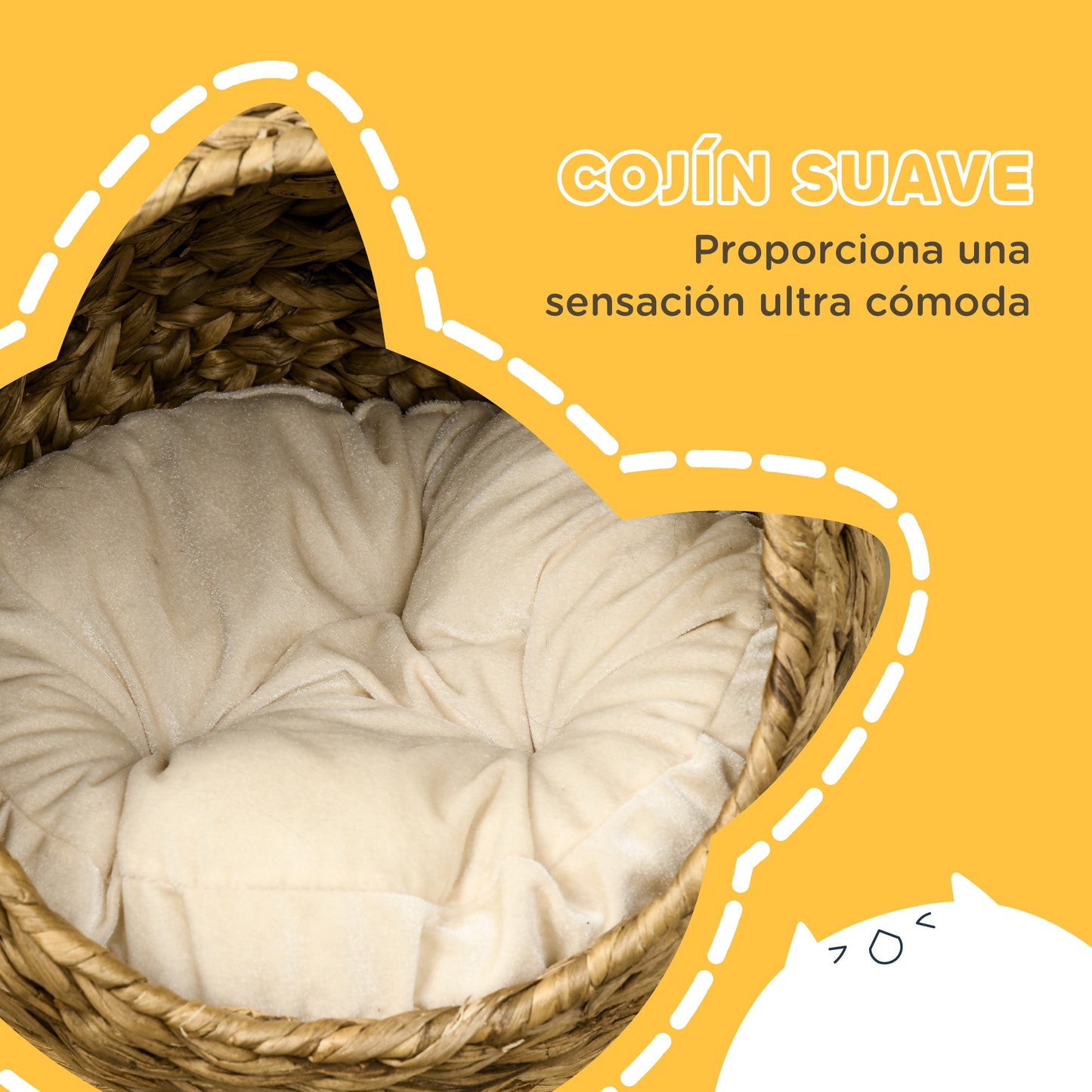 Pawhut Cama Para Gatos Desmontable Con Cojín Extraíble Suave Cálido 40x37x51 Cm_5