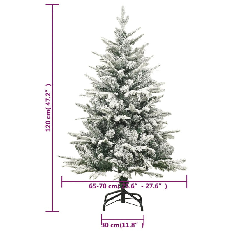 Vidaxl Árbol De Navidad Artificial Con Nieve Pvc Y Pe Verde 120 Cm_5
