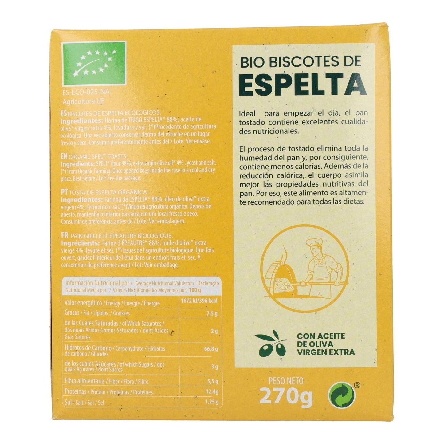Biscotes de Espelta bio Sol Natural 270 g