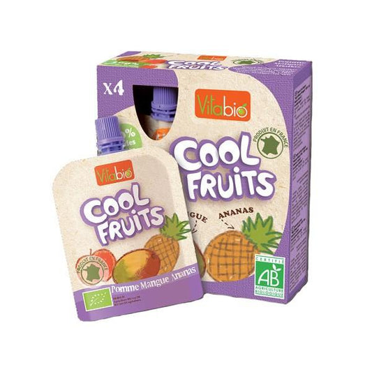 Pack 4x Cool Fruits Manzana-Mango-Piña Vitabio 90 g