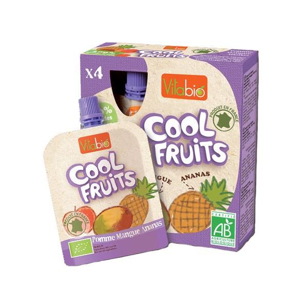 Pack 4x Cool Fruits Manzana-Mango-Piña Vitabio 90 g