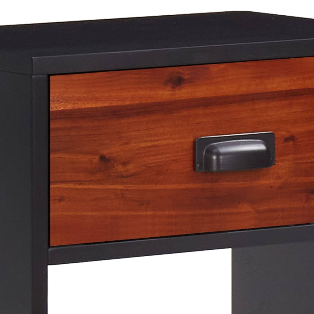 Mesita De Noche De Madera De Acacia Maciza 40x30x57 Cm_4