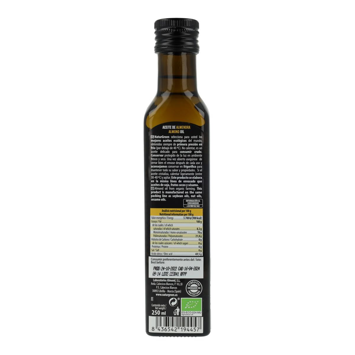 Aceite de Almendra Bio NaturGreen 250 ml