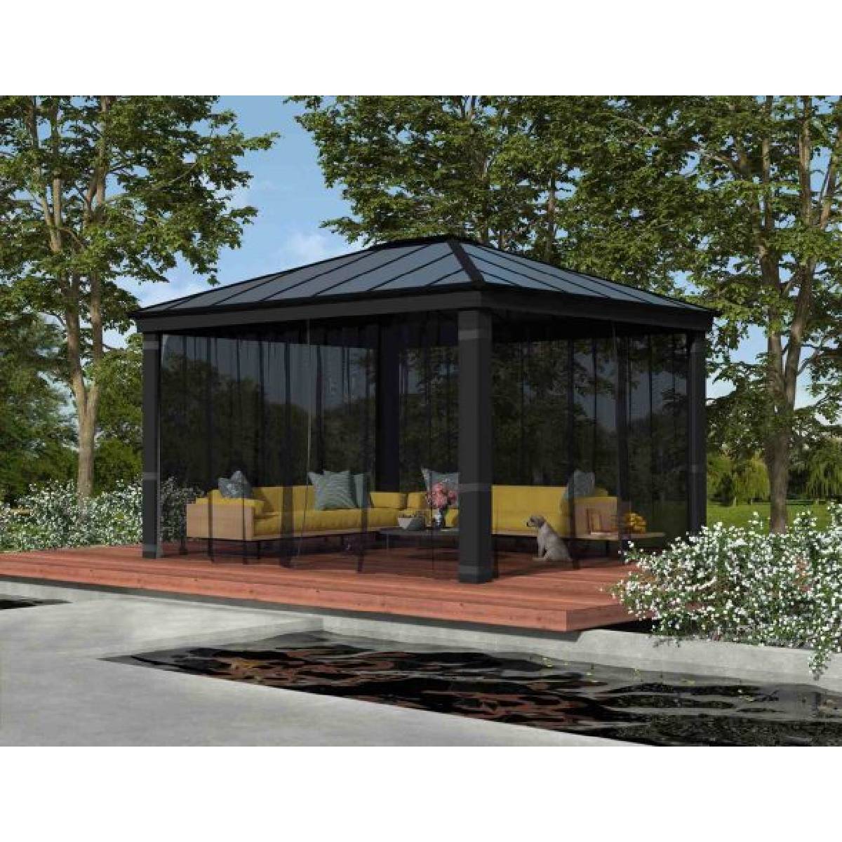 Set mosquiteras para gazebo cenador Dallas 422x483 Canopia