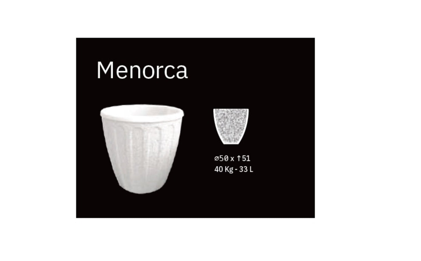 Jardinera De Granito Menorca. 50 cm de ancho y 51 cm de alto. Peso: 40 kilos. Capacidad: 33 litros_1