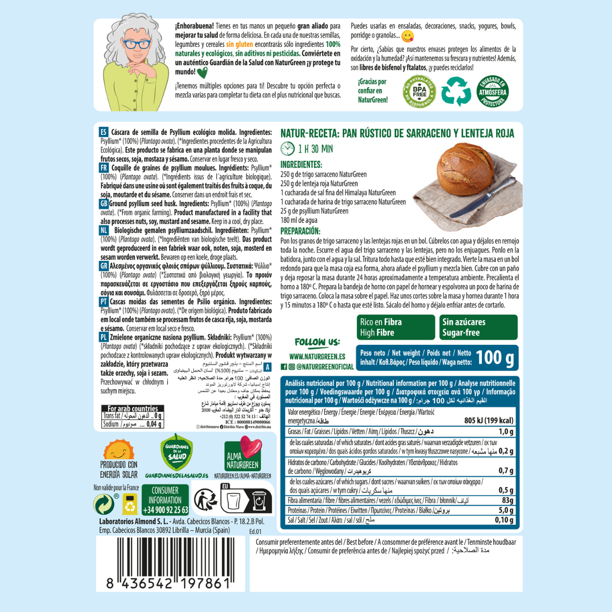 Semillas Psyllium BIO NaturGreen 100 g