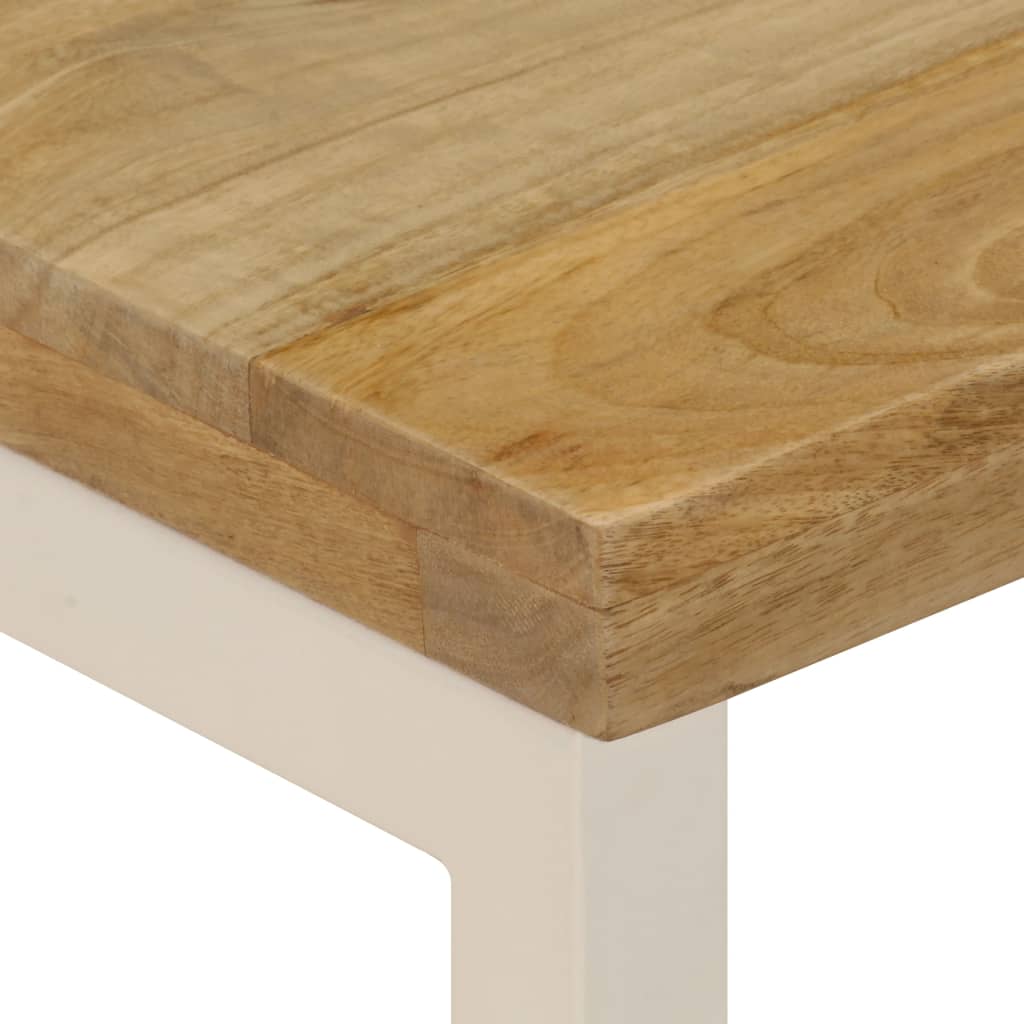 Mesa De Centro Madera Maciza De Mango Y Acero 100x50x35 Cm_4
