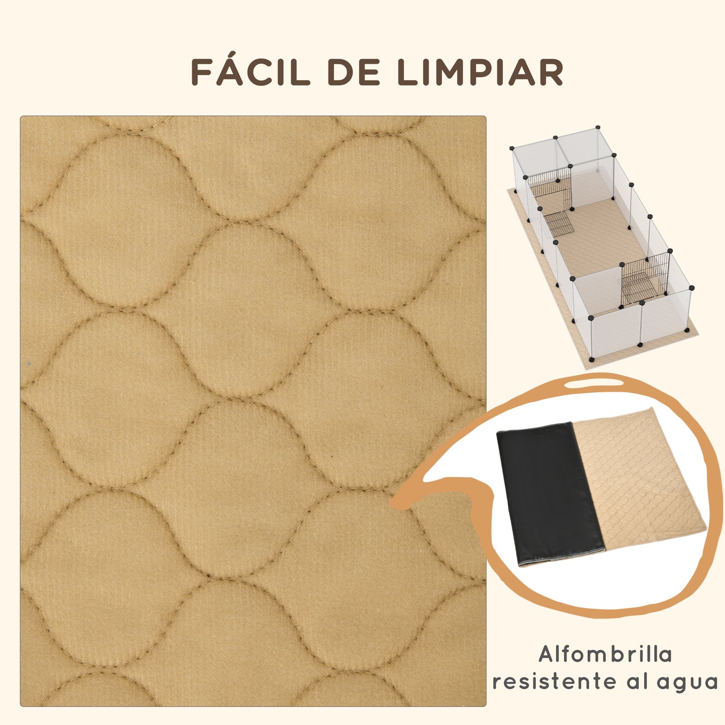 Pawhut Valla Para Mascotas Diy Con 20 Paneles Y Tapete 175x70x45 Cm Blanco_5