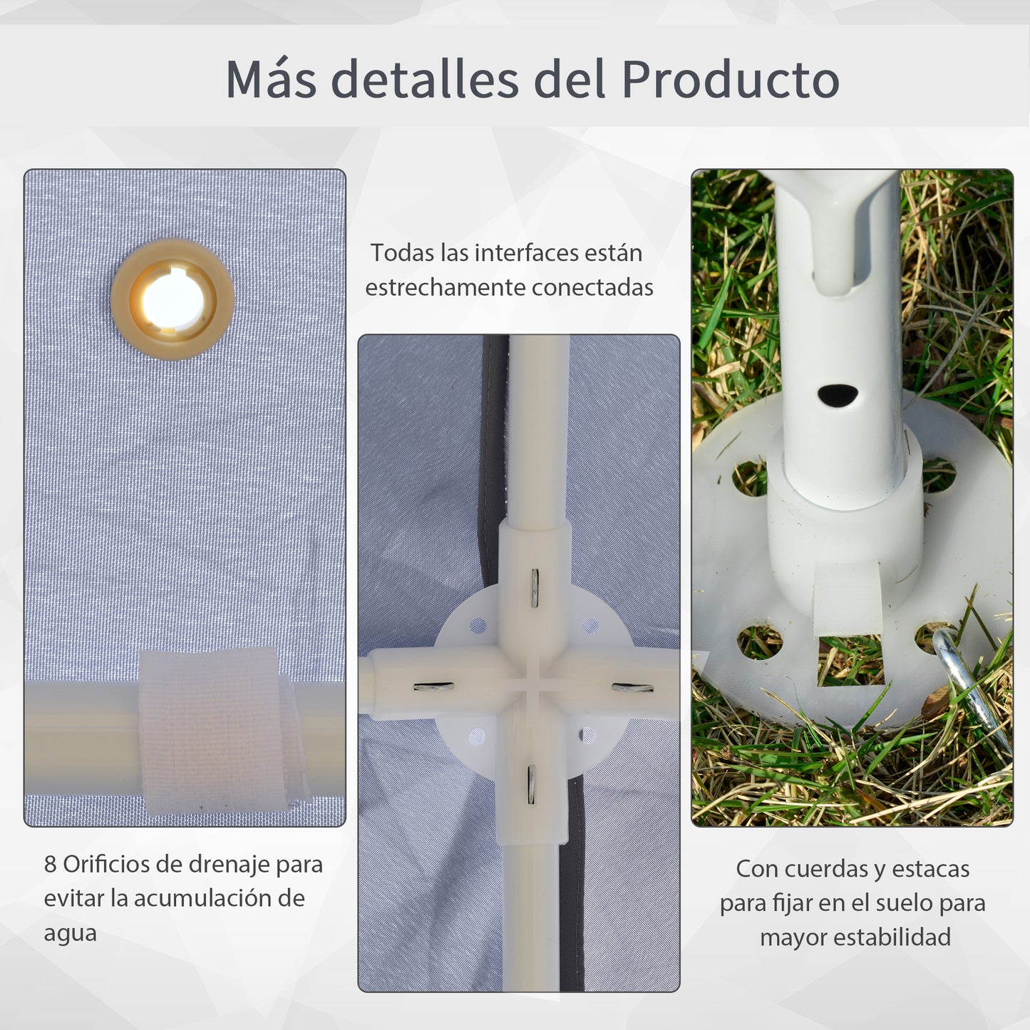 Outsunny Carpa De Jardín 3x3 M Con 4 Paredes Laterales Mosquitera Exterior Gris_5