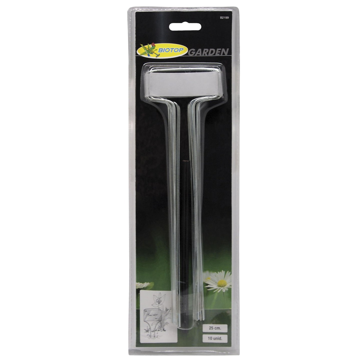 Etiquetas zinc 25 cm Biotop – 10 unidades + lápiz para huerto y jardín