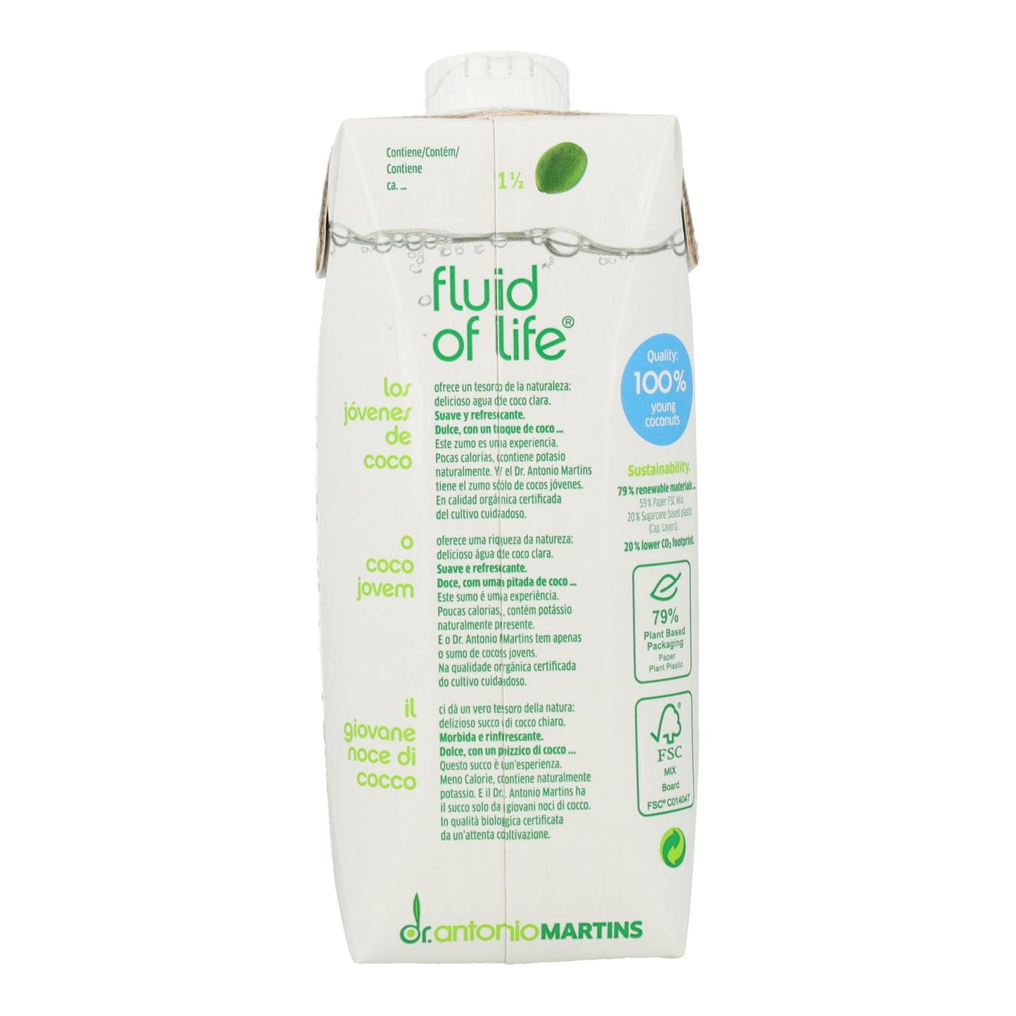 Bebida Agua de Coco Natural Dr. Martins 500 ml