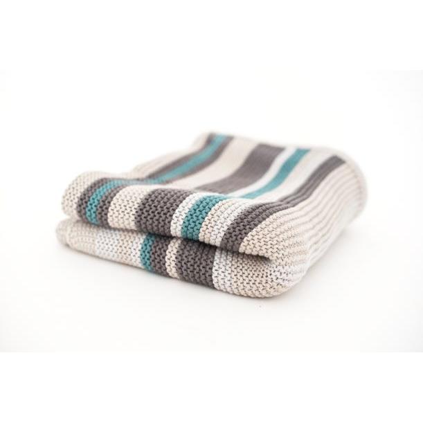 Mantita bebé de punto CoZee 100% algodón Tutti Bambini Multicolour Stripes