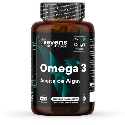 Omega 3 Vegano Sevens Nutrition. Dha Puro Para Cerebro, Visión Y Salud