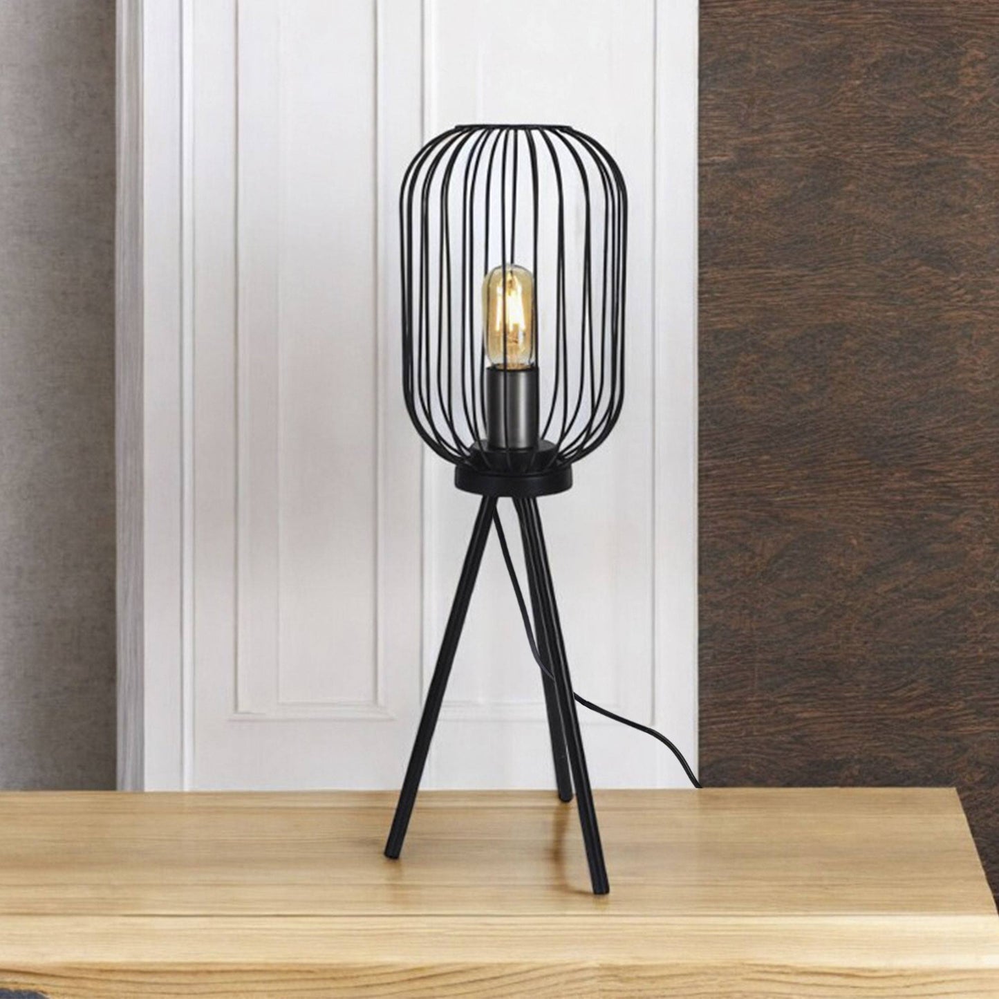 Well Home Lámpara De Pie En Metal Color Negro Ø60x175cm_3