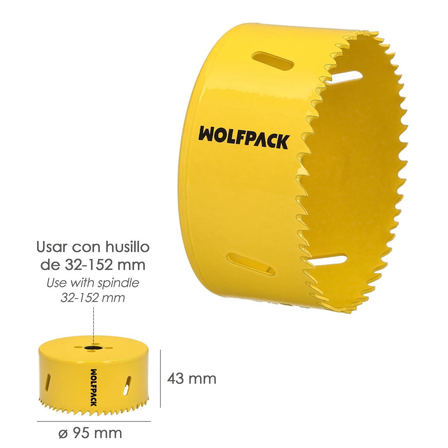 Corona Sierra Bimetal Ø 92 Mm. Templado Termico, Base Reforzada. Corona Madera, Broca Agujeros Madera, Acero, Hierro, Plasticos