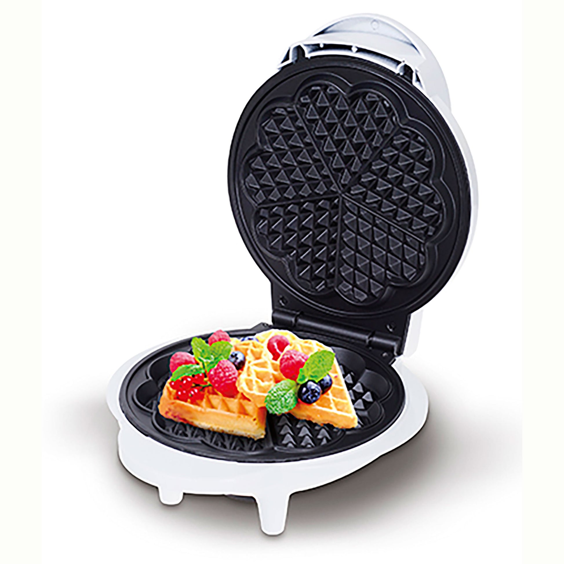 Gofrera Eléctrica 5 Gofres Forma Corazón, Placas Antiadherentes, Regulador Temperatura, Waffles Camry Cr3022 Blanco