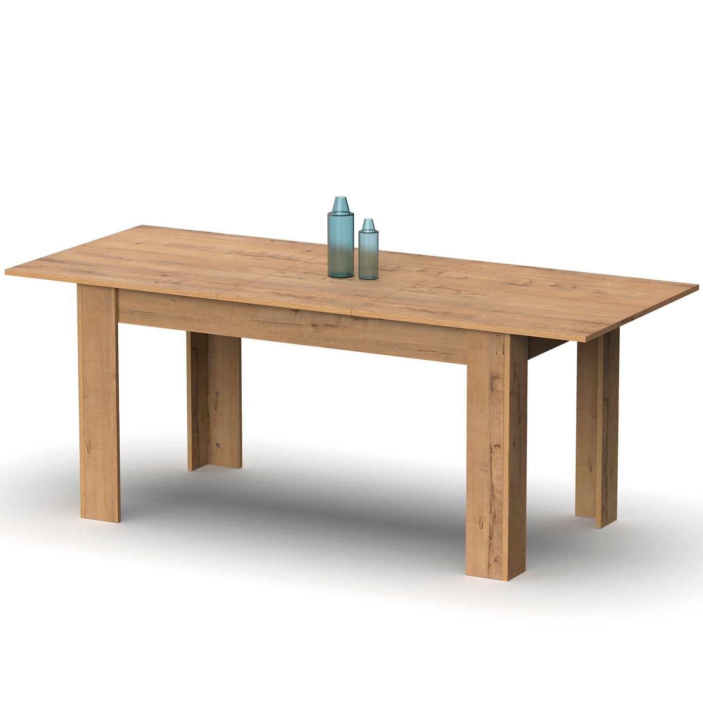 Mesa Comedor Extensible, Salón O Cocina Hasta 10 Personas 77x140-195x80 Cm, Diseño Moderno, Briebe, Opal, Madera