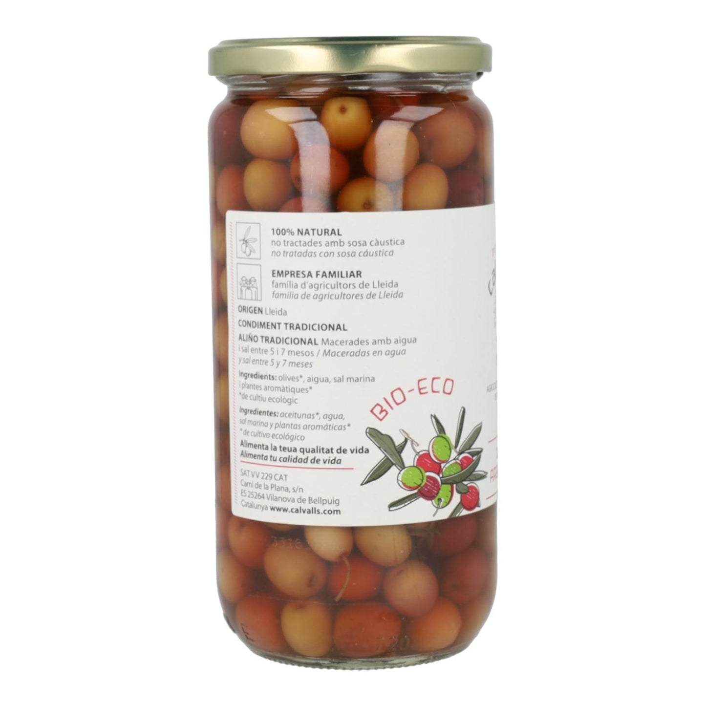 Aceitunas Arbequina ECO Cal Valls 720 g