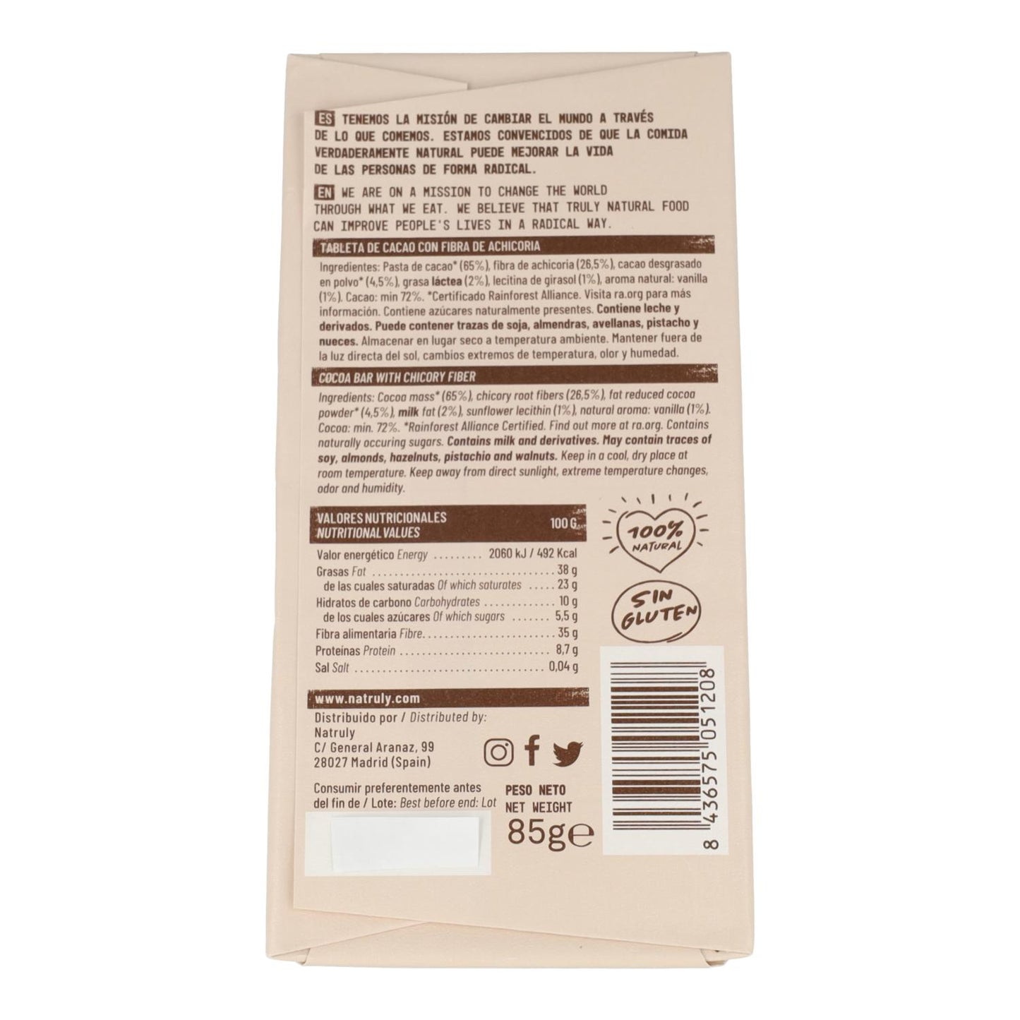 Chocolicious de chocolate negro, Natruly