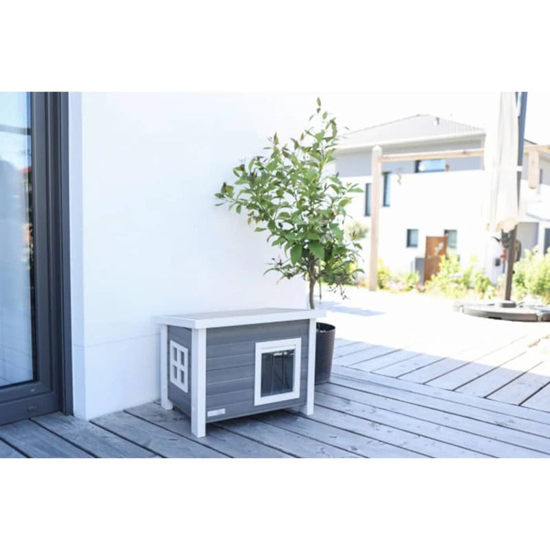 Kerbl Caseta Para Gatos Eco Eli Gris Y Blanco 57x45x43 Cm_5