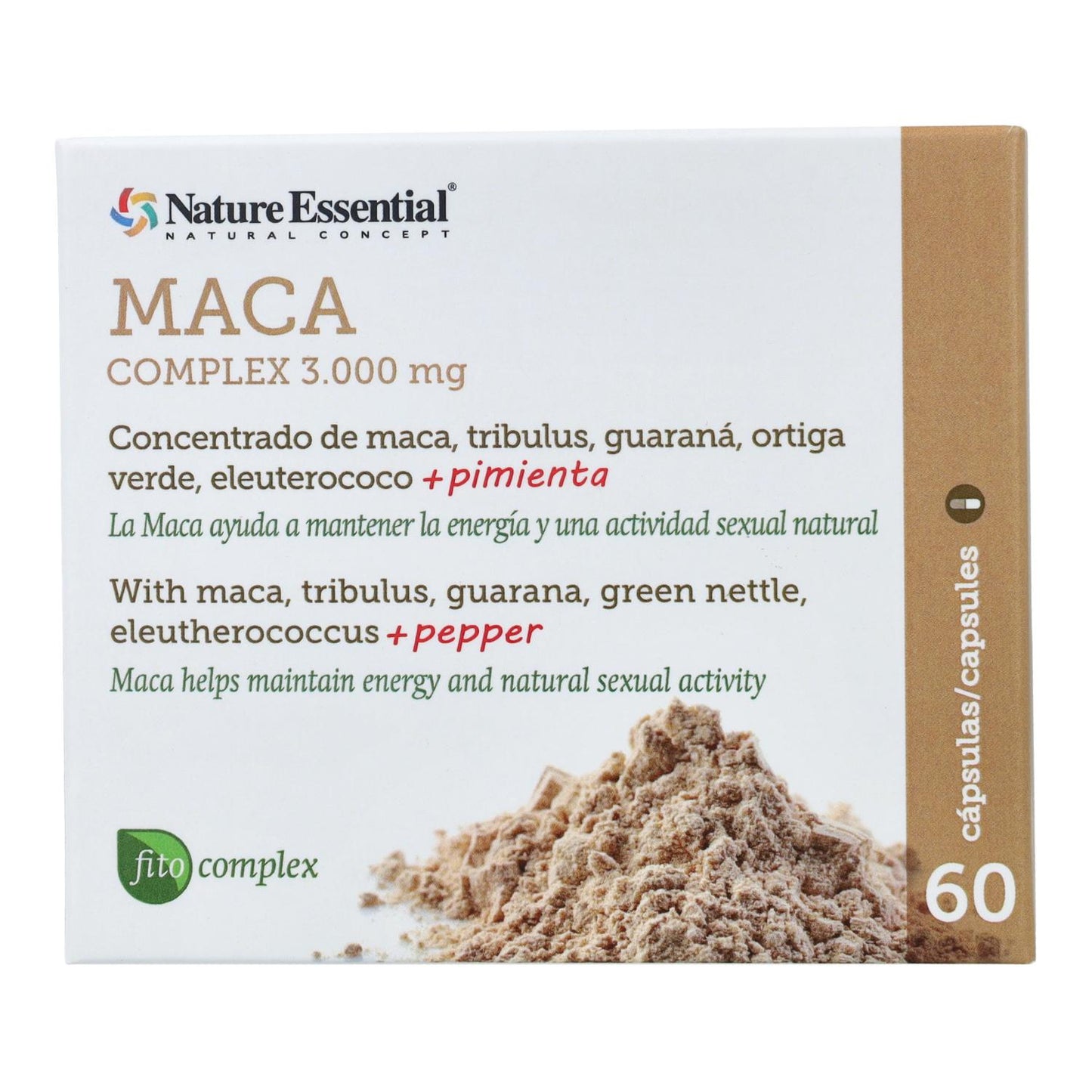 Maca complex Nature Essential 3000 mg, 60 cápsulas