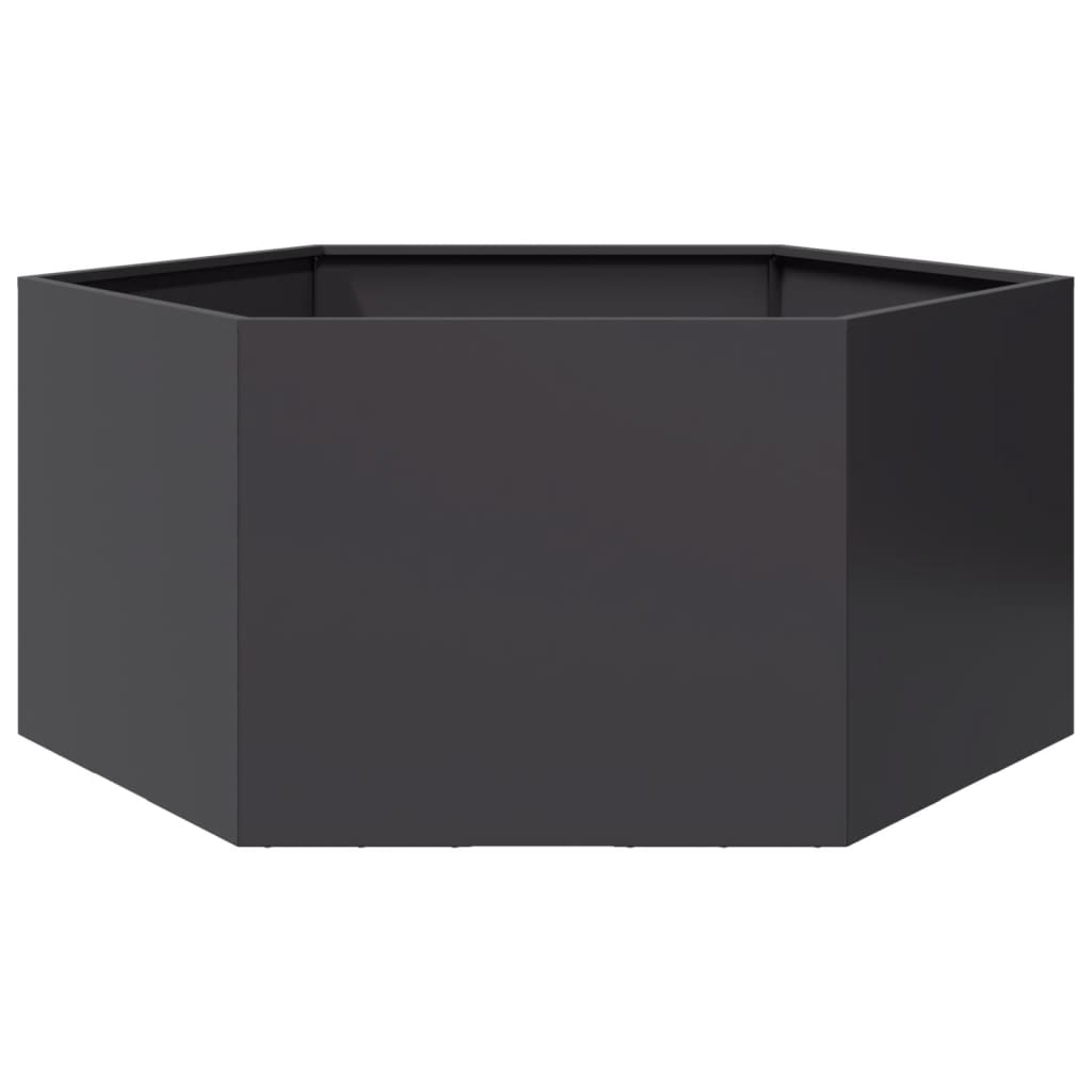 Jardinera Hexagonal Acero Negra 104x90x45 Cm_5