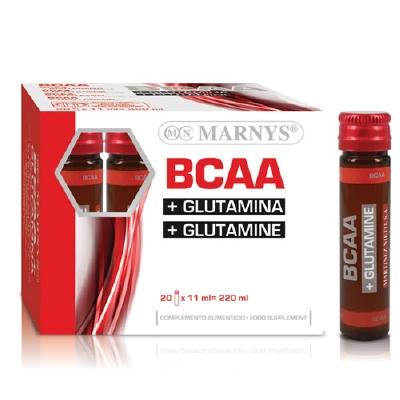 BCAA & Glutamina Marnys, 20 viales 11 ml