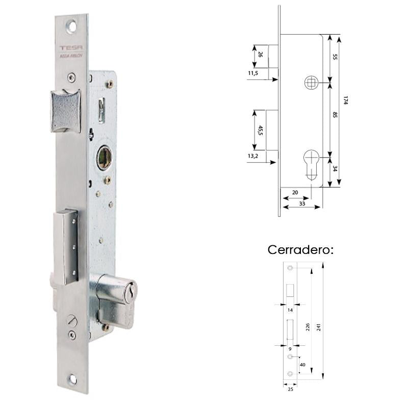 Cerradura Tesa 2210/28/ai Sin Gancho_1