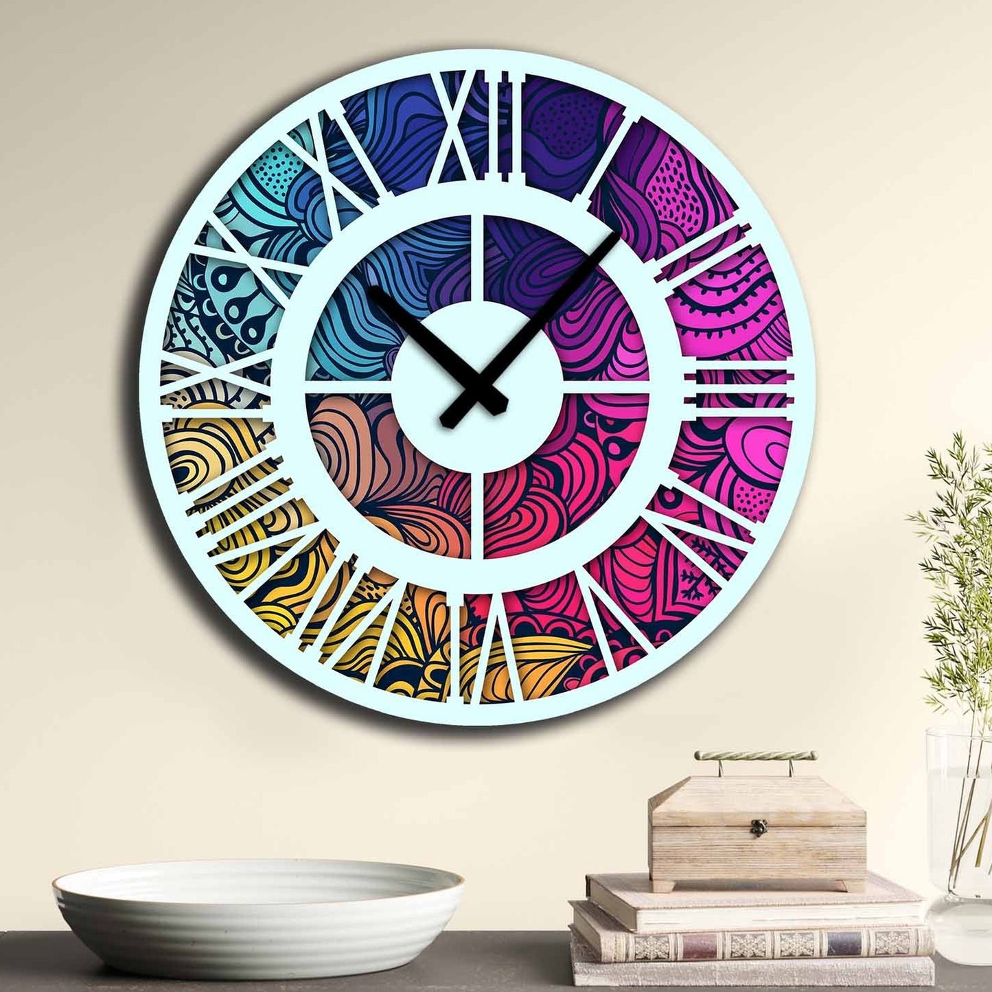 Reloj Mdf Decorativo Multicolor_1