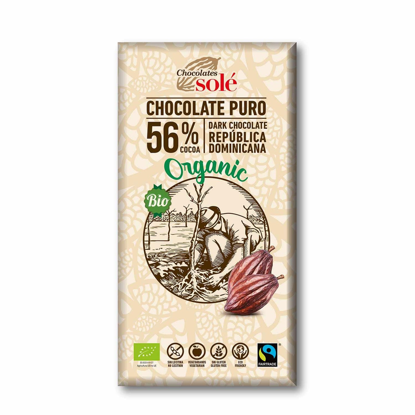 Chocolate Negro Puro al 56% Bio Solé 100g